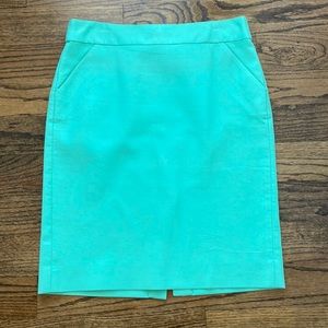 J Crew teal pencil skirt with pockets